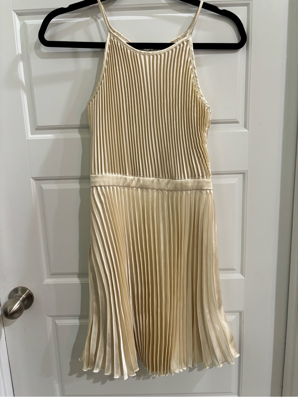Abercrombie kids Cream Satin Spaghetti Strap Dress